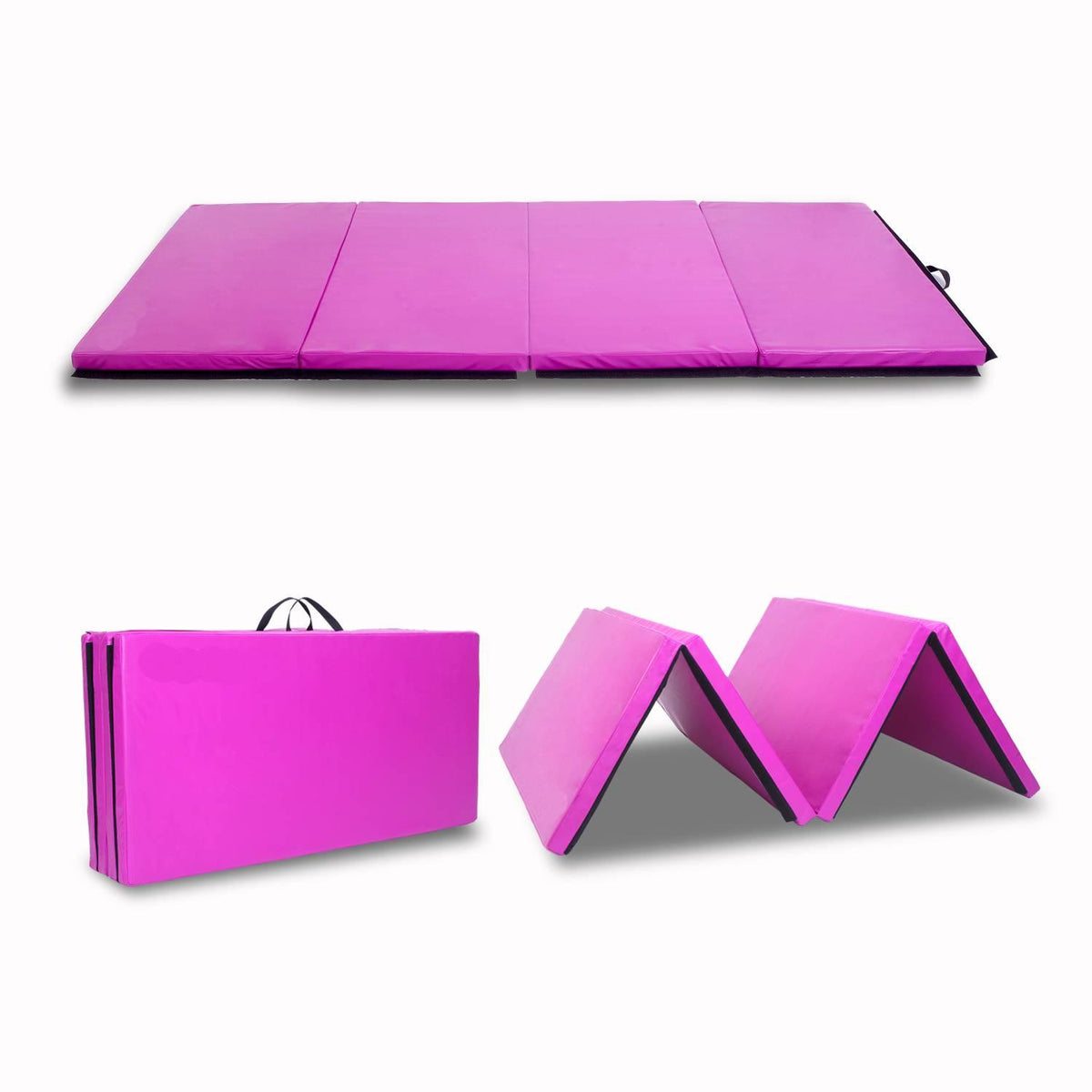 Zimtown 8ftx4ftx2in Waterproof Gymnastics Mat,Four Folding Yoga Mat,Purple