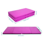 Zimtown 8ftx4ftx2in Waterproof Gymnastics Mat,Four Folding Yoga Mat,Purple