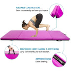 Zimtown 8ftx4ftx2in Waterproof Gymnastics Mat,Four Folding Yoga Mat,Purple