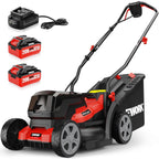 40V 14" Electric Lawn Mower Cordless with 2*4.0Ah Batteries &amp; Charger | 6-Height Adjustment, Electric Push Mower with 9-Gallon Grass Bag, Battery Powered Lawnmower for Yard, Lawn Care