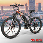 26 Inch Electric Bike Power Assist Electric Bicycle E-Bike 350W Motor Moped Bike,Black
