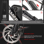 26 Inch Electric Bike Power Assist Electric Bicycle E-Bike 350W Motor Moped Bike,Black