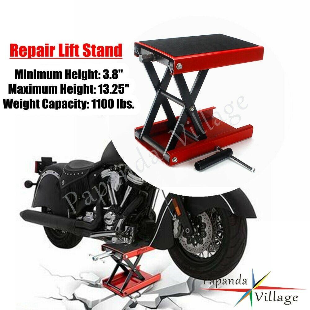 Motorcycle 1100 lbs.Scissor Jack Center Lift Crank Repair Stand For Harley Honda