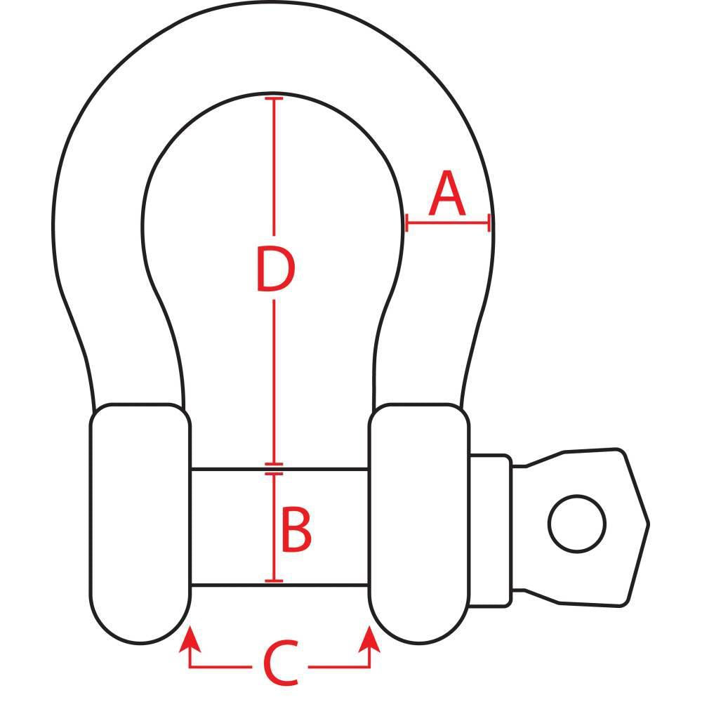 BoatTector  Steel Chain Shackle - 1", 4-Pack