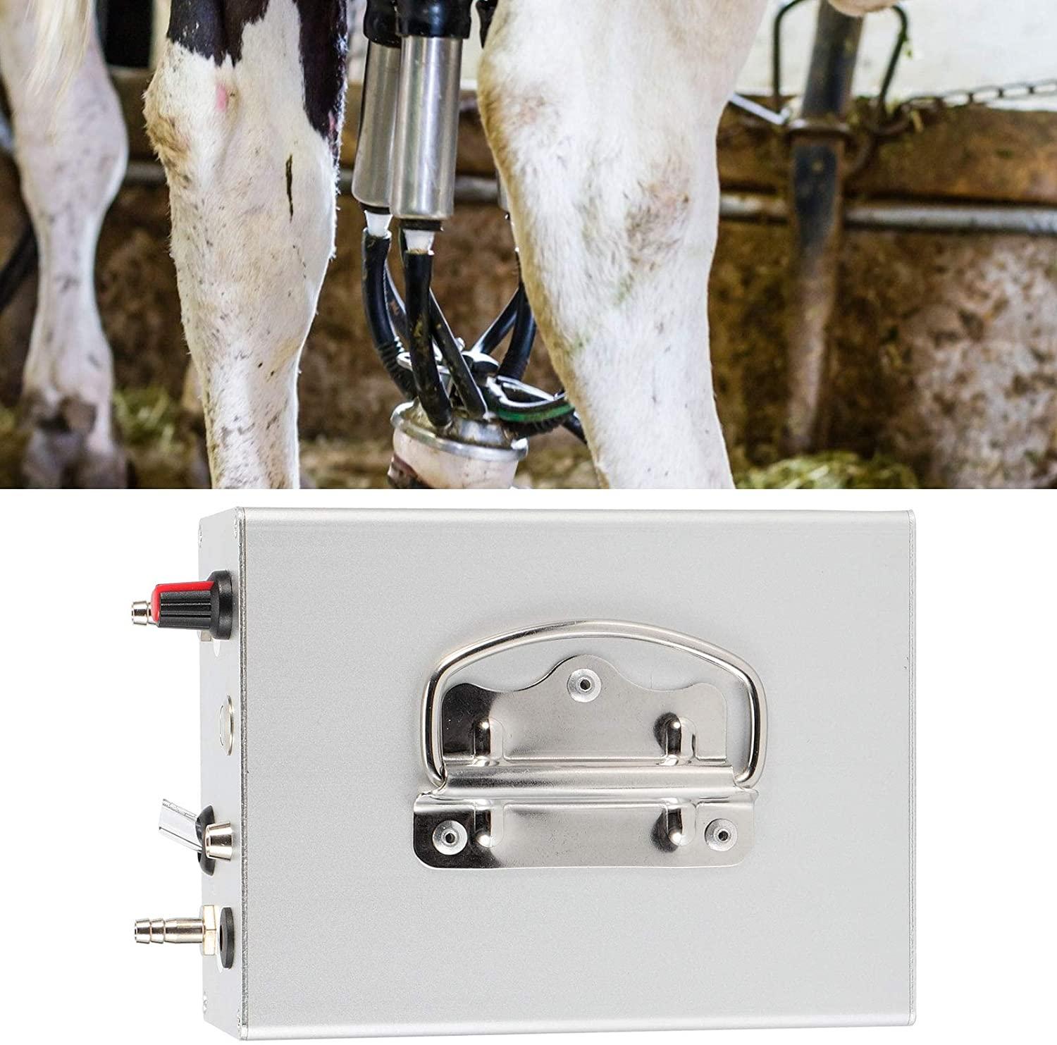 milking machine vacuum pump, portable 80kpa suction 12.6v 48w pulsation vacuum pump electric goat milker livestock milking equipment with 5200mah battery for donkey sheep cow horse(us)