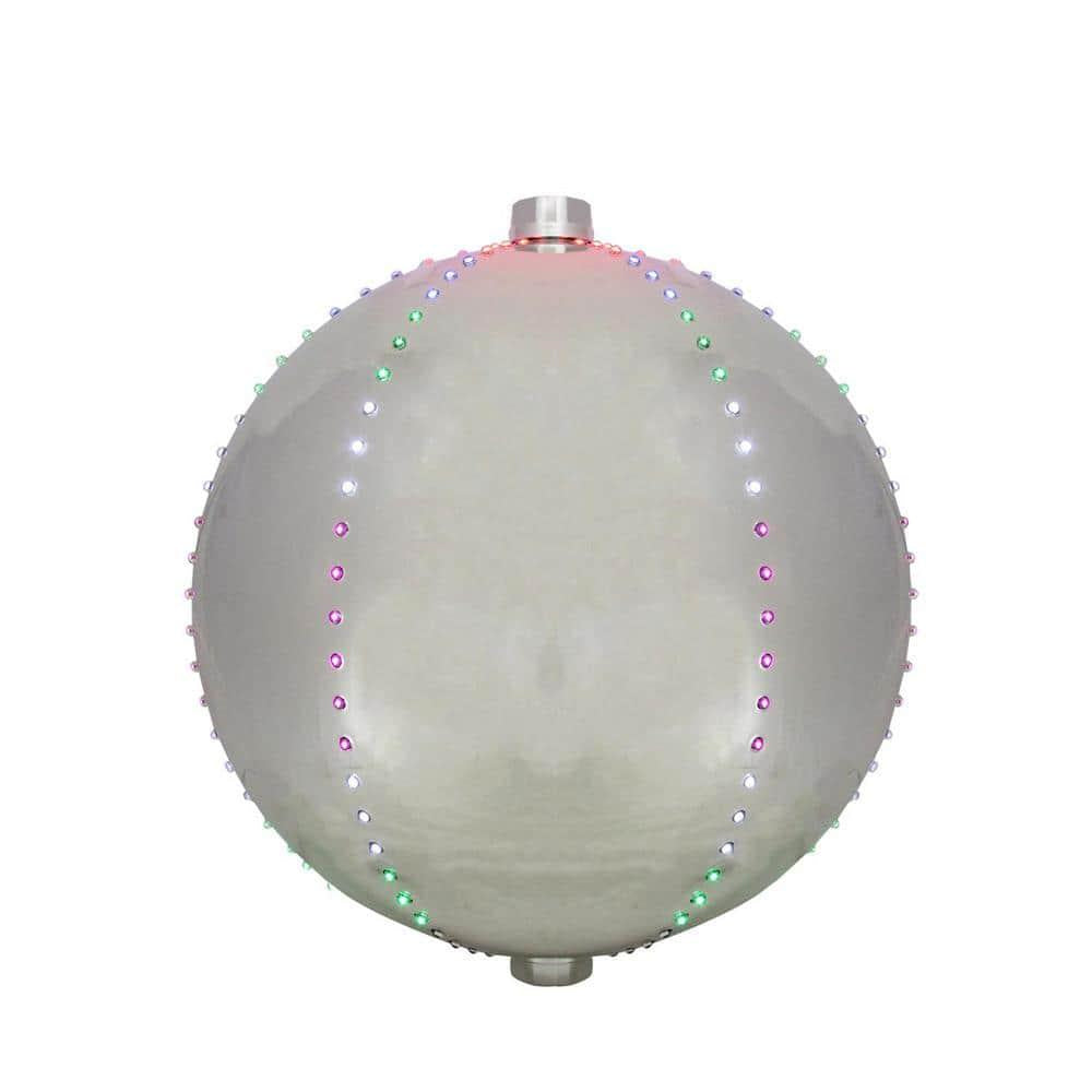 1 ft. 240-Light Multi-Color LED Lighted Christmas Silver Sphere Ball Decoration