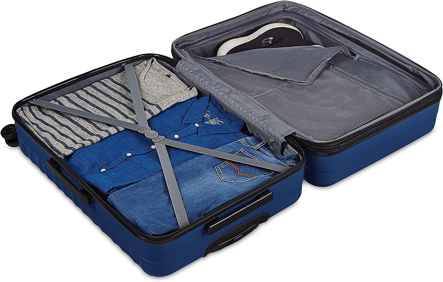 3-Piece Set Hardside Spinner, Navy Blue