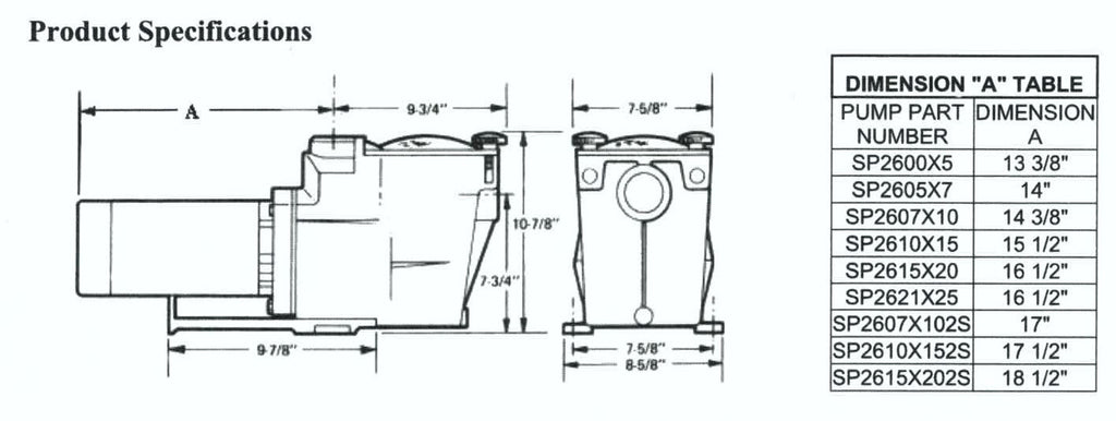 hayward inground 3/4 hp super pool pump - 115/230 volts