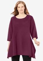 french terry handkerchief hem tunic