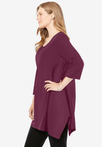 french terry handkerchief hem tunic