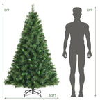 6ft Unlit Hinged PVC Artificial Christmas Tree w/ 649 Tips &amp; Metal Stand