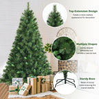6ft Unlit Hinged PVC Artificial Christmas Tree w/ 649 Tips &amp; Metal Stand