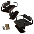 Club Car Precedent Golf Cart Flip Folding Rear Back Seat Kit - Black Cushions