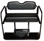 EZGO RXV Golf Cart Flip Folding Rear Back Seat Kit - Black Cushions
