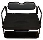 Club Car Precedent Golf Cart Flip Folding Rear Back Seat Kit - Black Cushions