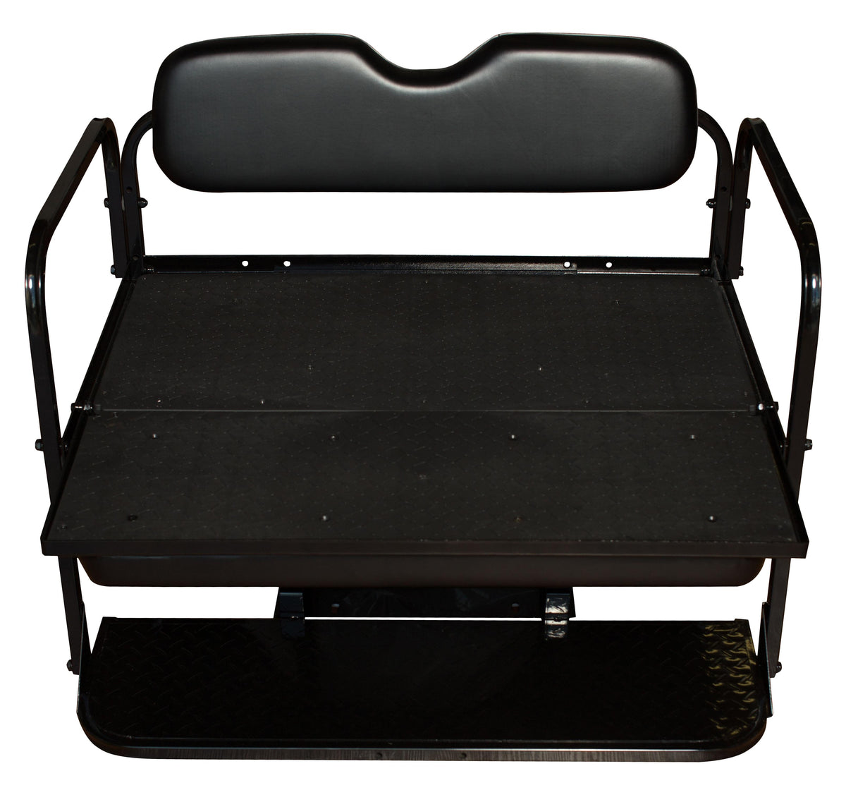 Club Car Precedent Golf Cart Flip Folding Rear Back Seat Kit - Black Cushions
