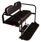 Club Car Precedent Golf Cart Flip Folding Rear Back Seat Kit - Black Cushions