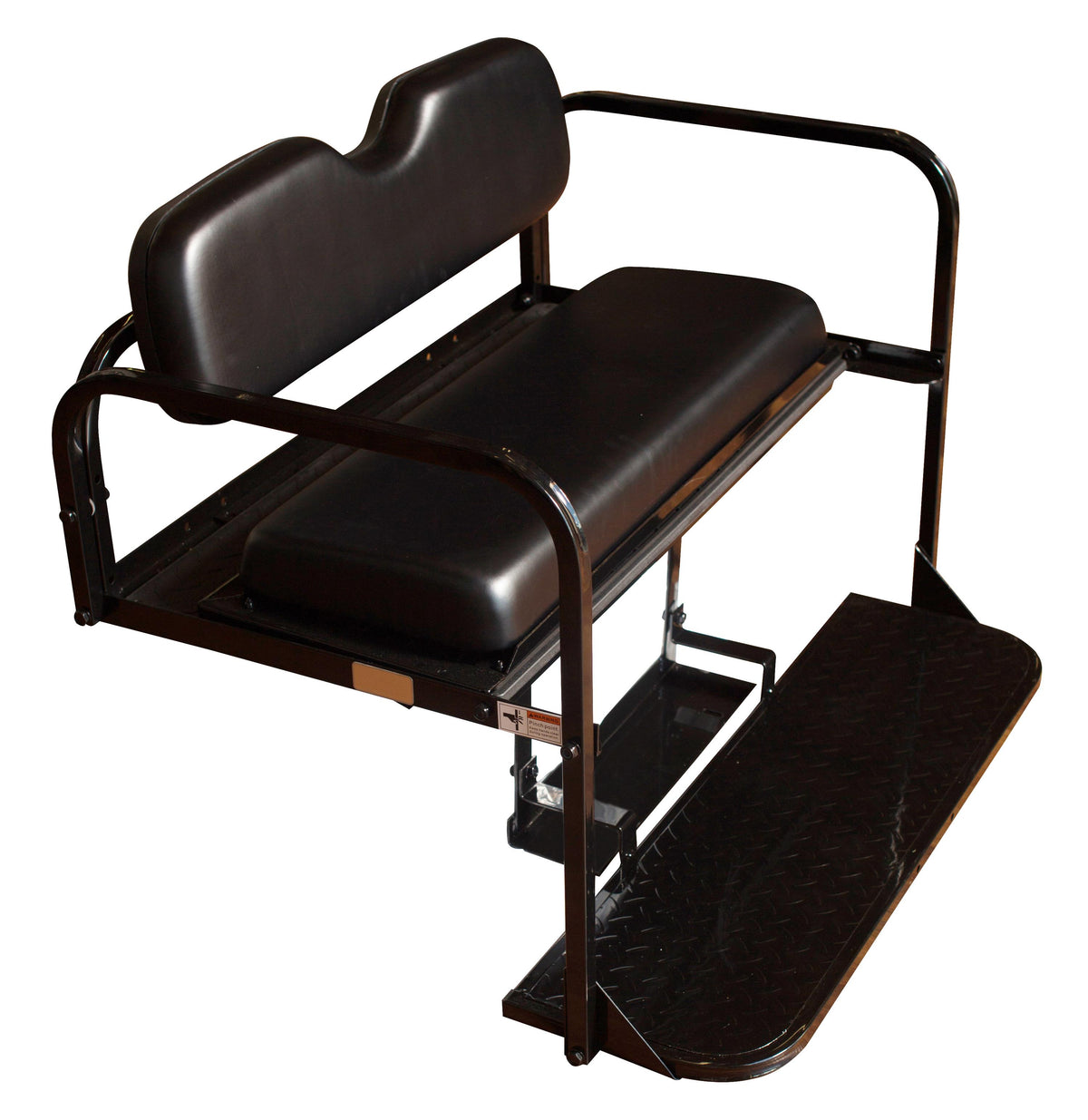 Club Car Precedent Golf Cart Flip Folding Rear Back Seat Kit - Black Cushions