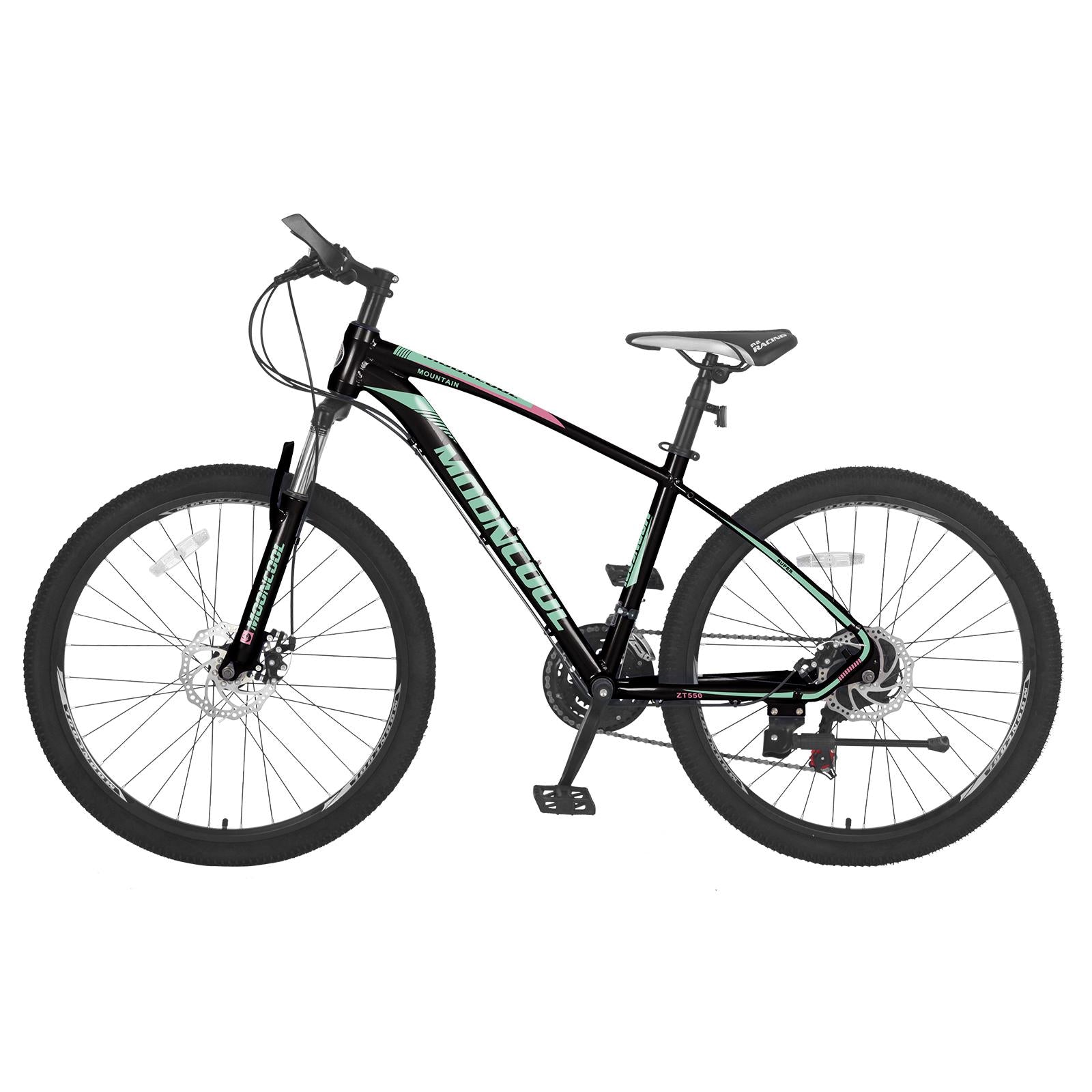 Mooncool Mountain Bike Black with Pink for Mens Womens Adults, 21 Speeds Disc Brake Mountain Road Bicycle Lightweight 26 inches Wheel Mountain Bicycle