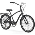 reezero Every Journey Men's 7-Speed Hybrid Cruiser Bicycle, 26 In. Wheels, Matte Black