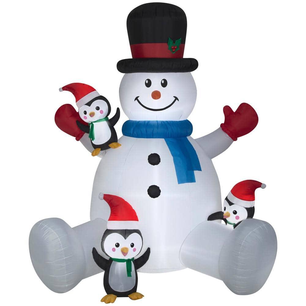 9.5 ft Snowman With Penguins Holiday Inflatable