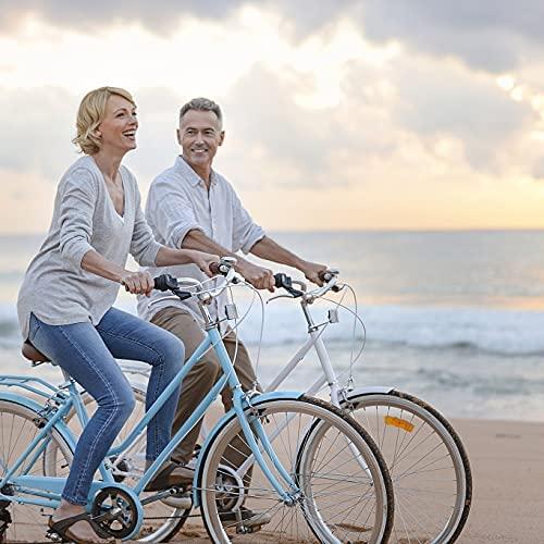 TOUNTLETS 26 Inch Womens Beach Cruiser Bike Unisex Classic Iron Bicycle with Basket, Retro Bicycle Unique Art Deco Scooter,Road Bike,Seaside Travel Bicycle,Comfortable Women Commuter Bicycle