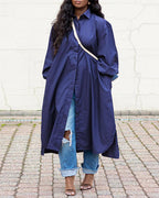 lantern sleeve button design shirt dress