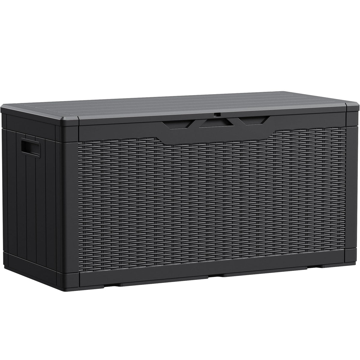 100 Gallon Waterproof LarResin Deck Box Indoor Outdoor Lockable StoraContainer for Patio Furniture Cushions Garden Tools (100 Gallon, Black)