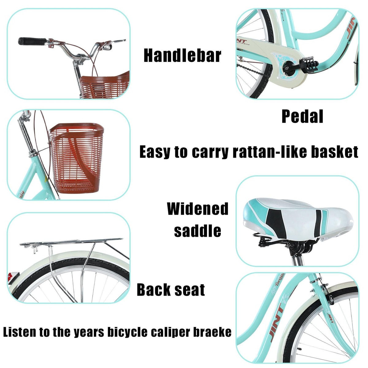 Hotwon 26-Inch Womens Comfort Bikes Beach Cruiser Bike Single Speed Bicycle Comfortable Bicycle