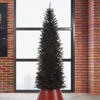 7.5 ft. Black Tinsel Artificial Christmas Tree