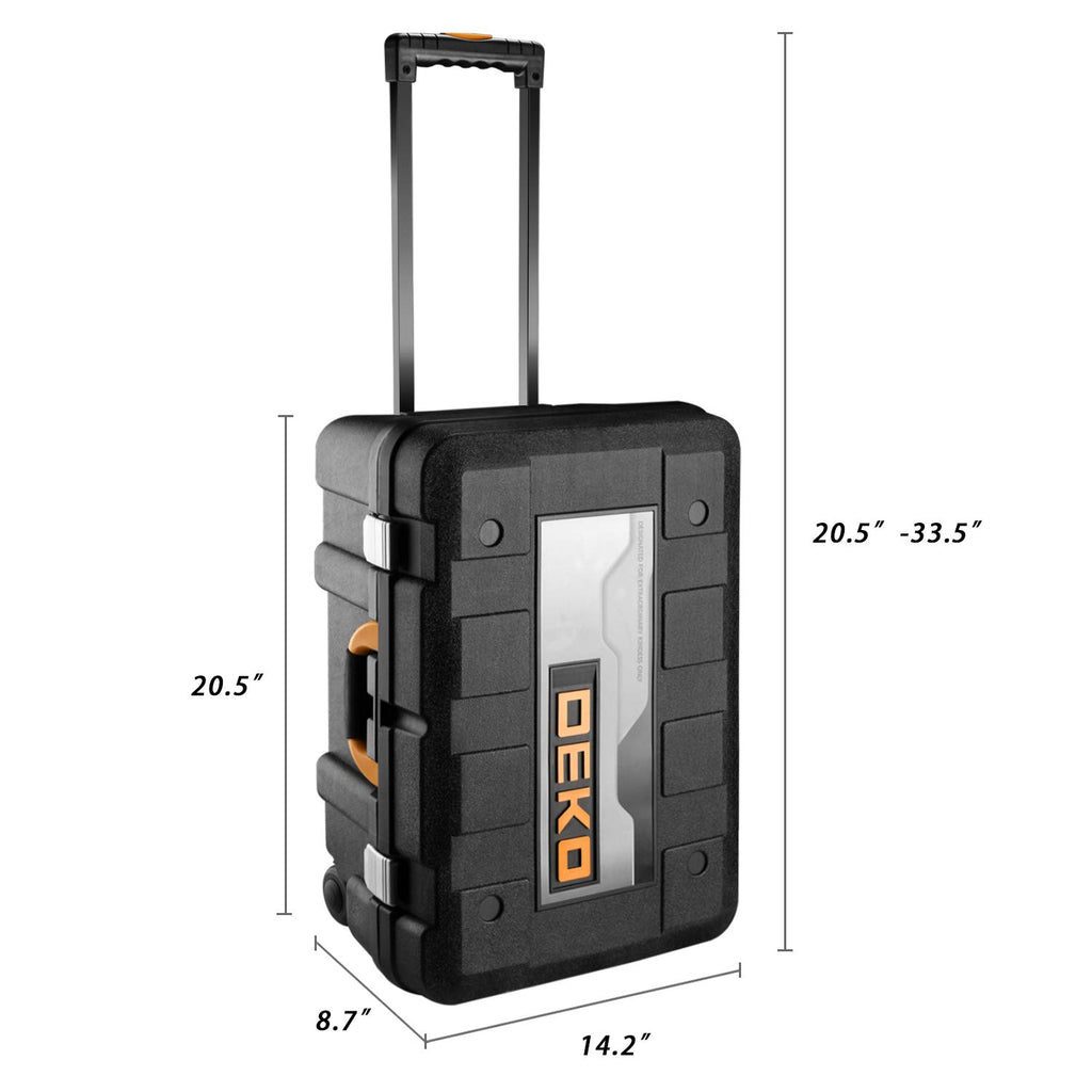 258 Piece Tool Kit with Rolling Tool Box Socket Wrench Hand Tool Set Mechanic Case Trolley Portable