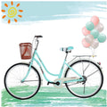 Micozy Women Bike Beach Cruiser Bike 26 Inch Retro Bicycle Classic Bicycle Commuter Bicycle with Baskets and Comfortable Seats &amp; Back Seats Fits 5'2''-5'10'' [US in Stock]