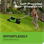 60V 21" Brushless (Self-Propelled) Cordless Lawn Mower, 2 x 4.0Ah Batteries (3/4 Acre, Rapid Charger, 4-in-1, LED Lights, IPX4)