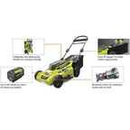 RYOBI 20in. 40-Volt Brushless Lithium-Ion Cordless Lawn Mower W/ Battery/Charger