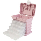 Portable Tool Box - Small Parts Organizer with Drawers and Customizable Compartments for Hardware, Fishing Tackle, Beads, or Crafts by  (Pink)
