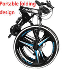 Micozy 26 inch Mountain Bike Mountain Bike Folding Bike Folding Bikes for Adults Foldable Bike Full Suspension Mountain Bike Unisex, 21 Speed 3 Spoke Magnesium Wheels, Fits 5'3''-6'1'', US in Stock