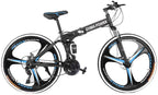 26in Mountain Bike s 21 Speed Bicycle Full Suspension MTB Bikes Folding Bike Non-Slip Bike for Adults Sport Wheels Disc Brake Aluminum Frame MTB Bicycle Track Bike Road Bikes【US Stock】