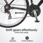 Schwinn Discover Hybrid Bike for Men and Women, 21-Speed, 28-Inch Wheels, Multiple Colors