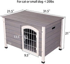 Petsfit Indoor Wooden Dog House with Wire Door for Small Dog