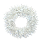 Vickerman 36" Flocked Cedar Pine Artificial Christmas Wreath, Low Voltage LED Pure White 3mm Wide Angle Twinkle Lights.