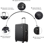 Luggage 10 Piece Sets Clearance,Large Suitcase Set Spinner Wheels with TSA Locks,Hard Shell Luggage Sets for Women Travel Suitcase (10Pcs Black)