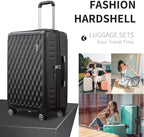 Luggage 10 Piece Sets Clearance,Large Suitcase Set Spinner Wheels with TSA Locks,Hard Shell Luggage Sets for Women Travel Suitcase (10Pcs Black)