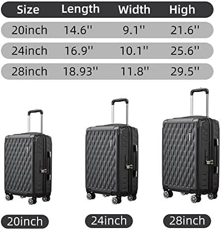 Luggage 10 Piece Sets Clearance,Large Suitcase Set Spinner Wheels with TSA Locks,Hard Shell Luggage Sets for Women Travel Suitcase (10Pcs Black)