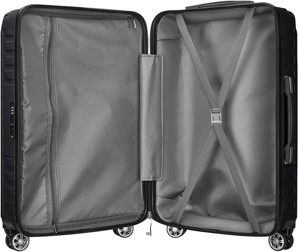 Luggage 10 Piece Sets Clearance,Large Suitcase Set Spinner Wheels with TSA Locks,Hard Shell Luggage Sets for Women Travel Suitcase (10Pcs Black)