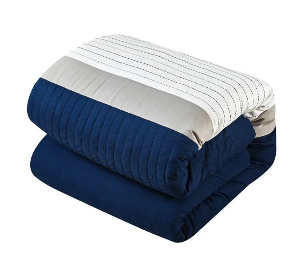 Chic Home Arisa 24-Piece Geometric Comforter Set, King, Navy