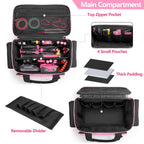 Pink Tool Bag for Women, Tool StoraOrganizer with Anti-friction and Thick Padded Bottom, Tactical RanBag, Multi-functional Work Bag for Repairman, Electrician, Carpenters, Pink
