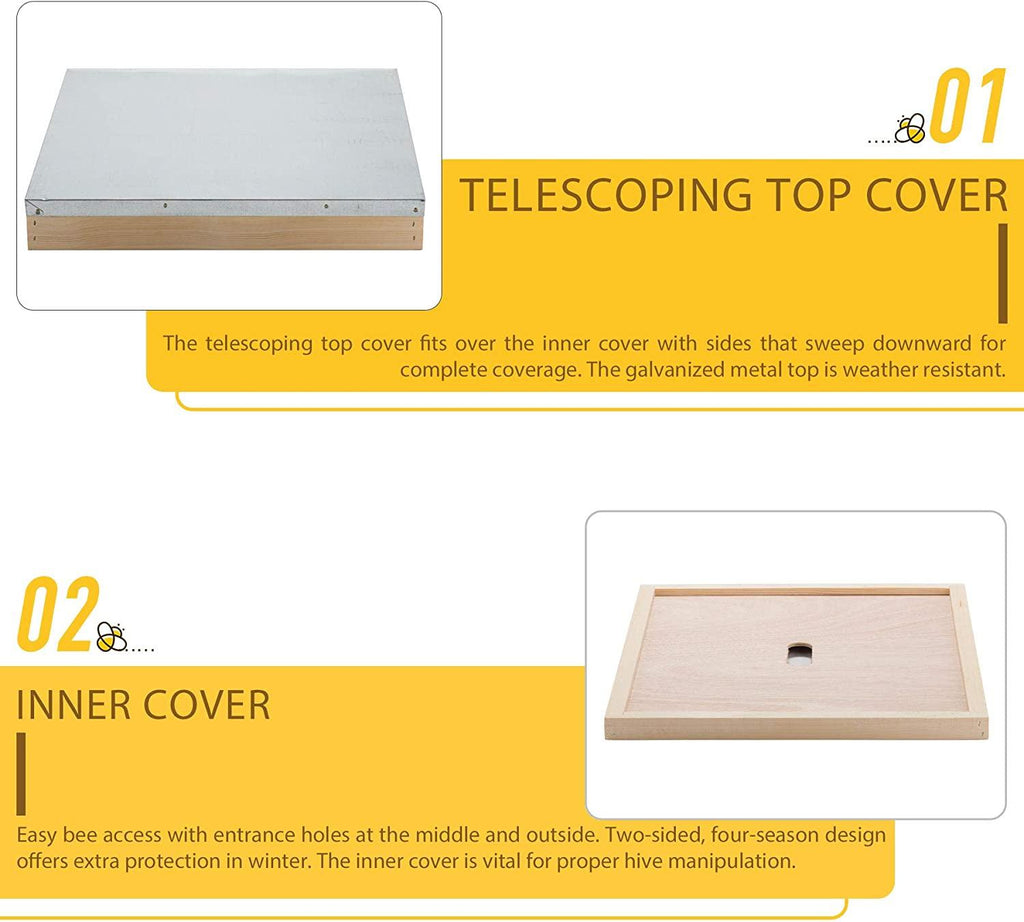 terradise bee hive, 5 layer honey bee hives, beekeeping supplies beehive kit, bee house bee boxes for starter (no frame)