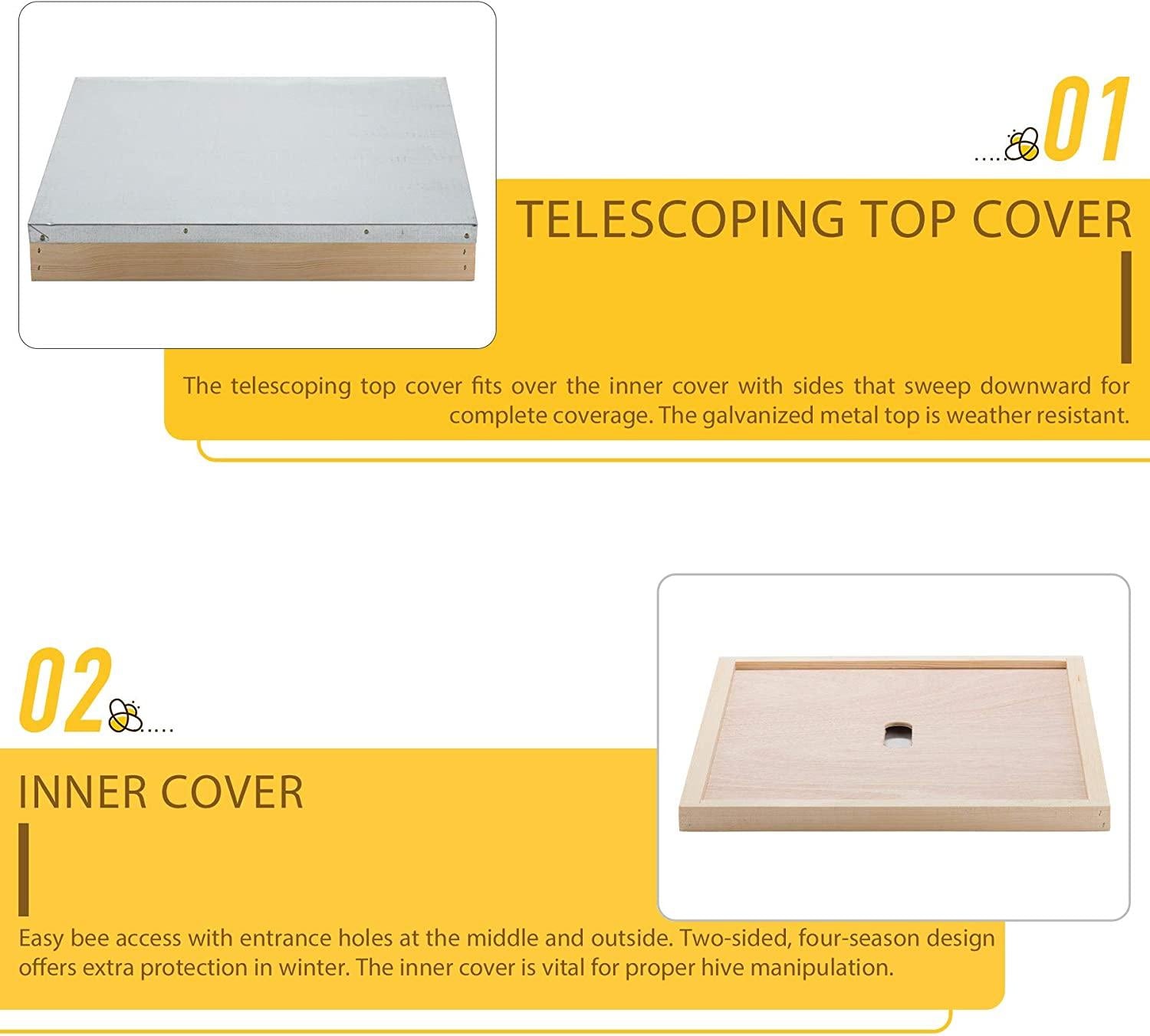 terradise bee hive, 5 layer honey bee hives, beekeeping supplies beehive kit, bee house bee boxes for starter (no frame)