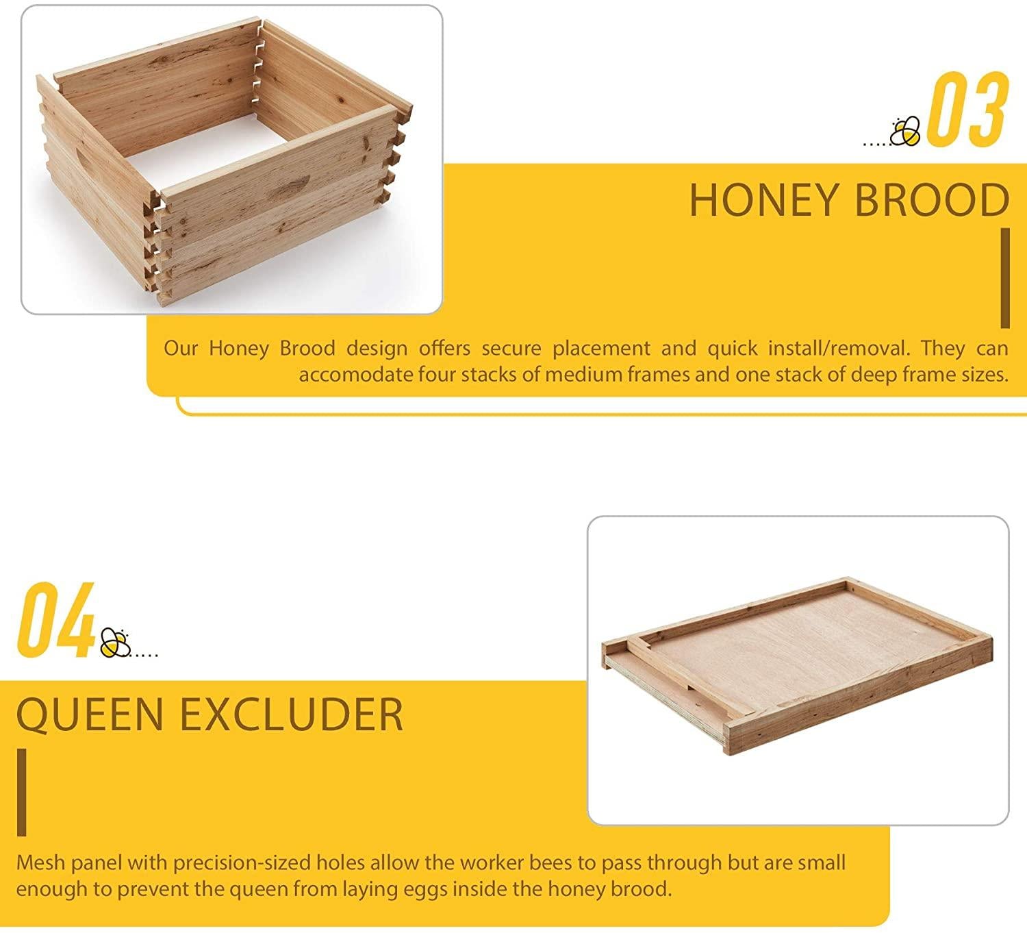 terradise bee hive, 5 layer honey bee hives, beekeeping supplies beehive kit, bee house bee boxes for starter (no frame)
