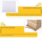 terradise bee hive, 5 layer honey bee hives, beekeeping supplies beehive kit, bee house bee boxes for starter (no frame)